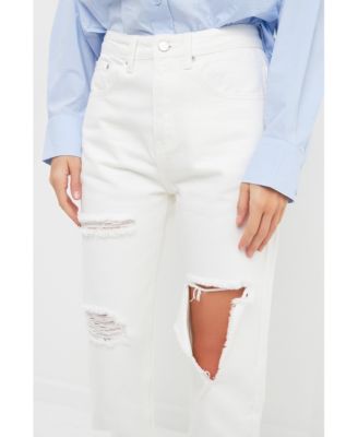 Women's Destroyed Mom Jeans