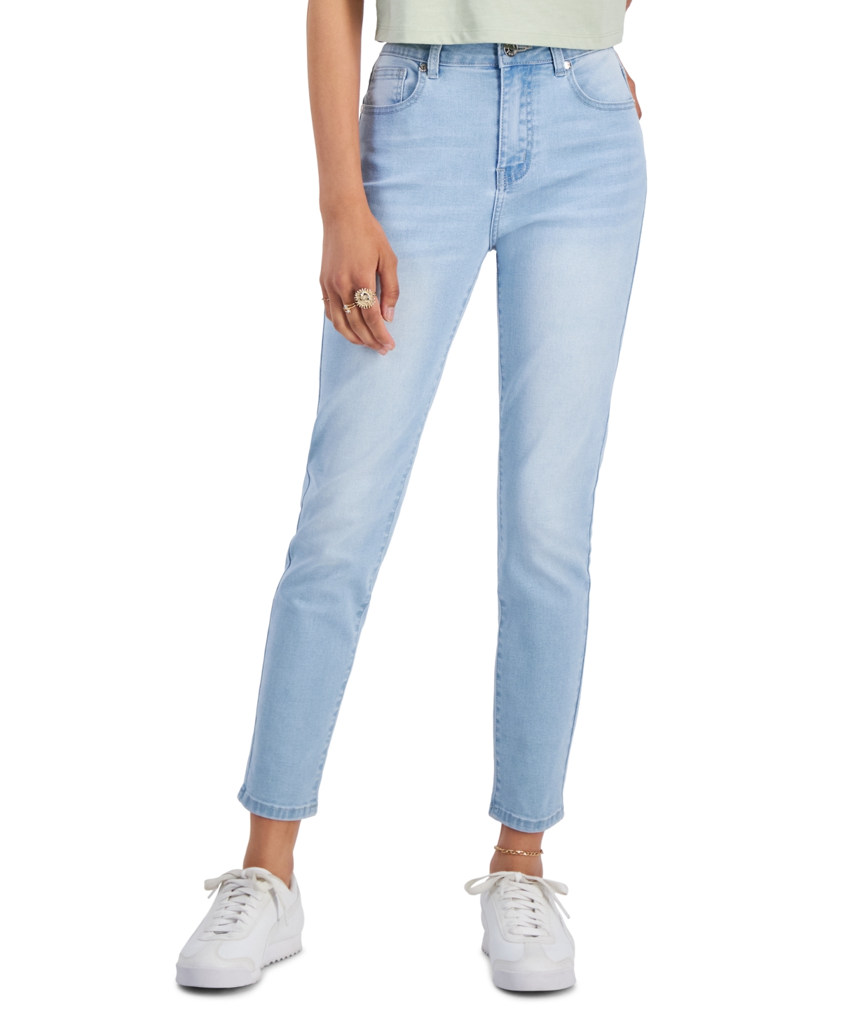 Juniors' High-Waisted Soft-Stretch Skinny Jeans - Light Wash