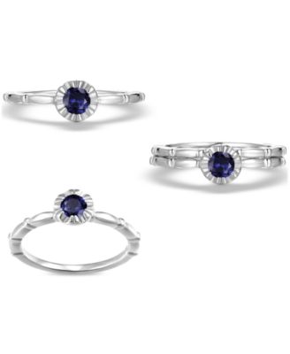 2-Pc. Set Sapphire Bridal Set (1/3 ct. t.w.) in 14k Gold-Plated Sterling Silver (Also in Emerald & Ruby)