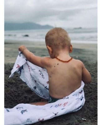 Baby Certified Organic Muslin Four-Layer Reversible All Season Snug Blanket, Sardinian Summer