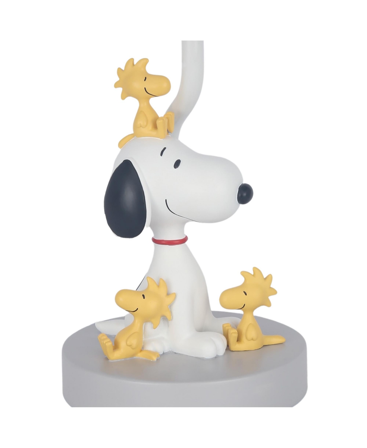 Lambs & Ivy Classic Snoopy & FriendsGray Nursery Lamp with Shade & Bulb - White