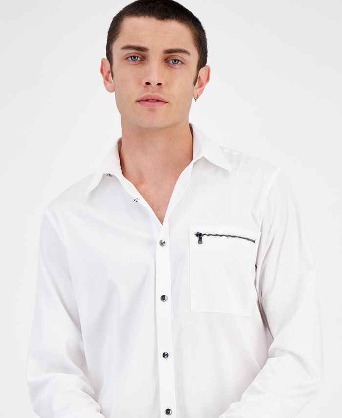 I.N.C. International Concepts Men's Jared Regular-Fit Sateen Shirt ...
