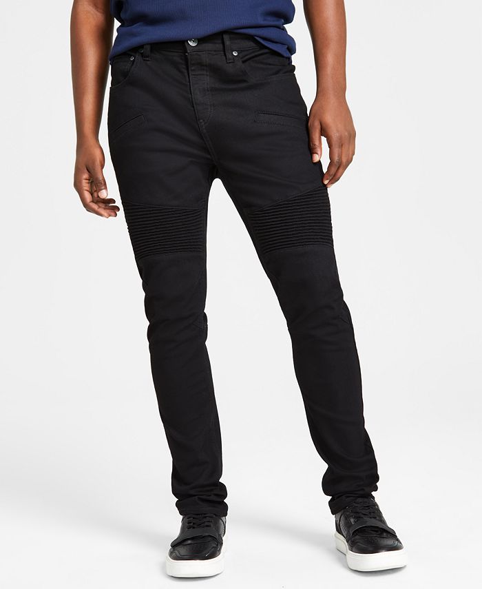 I.N.C. International Concepts Men's Skinny-Fit Black Moto Jeans, Created  for Macy's - Macy's