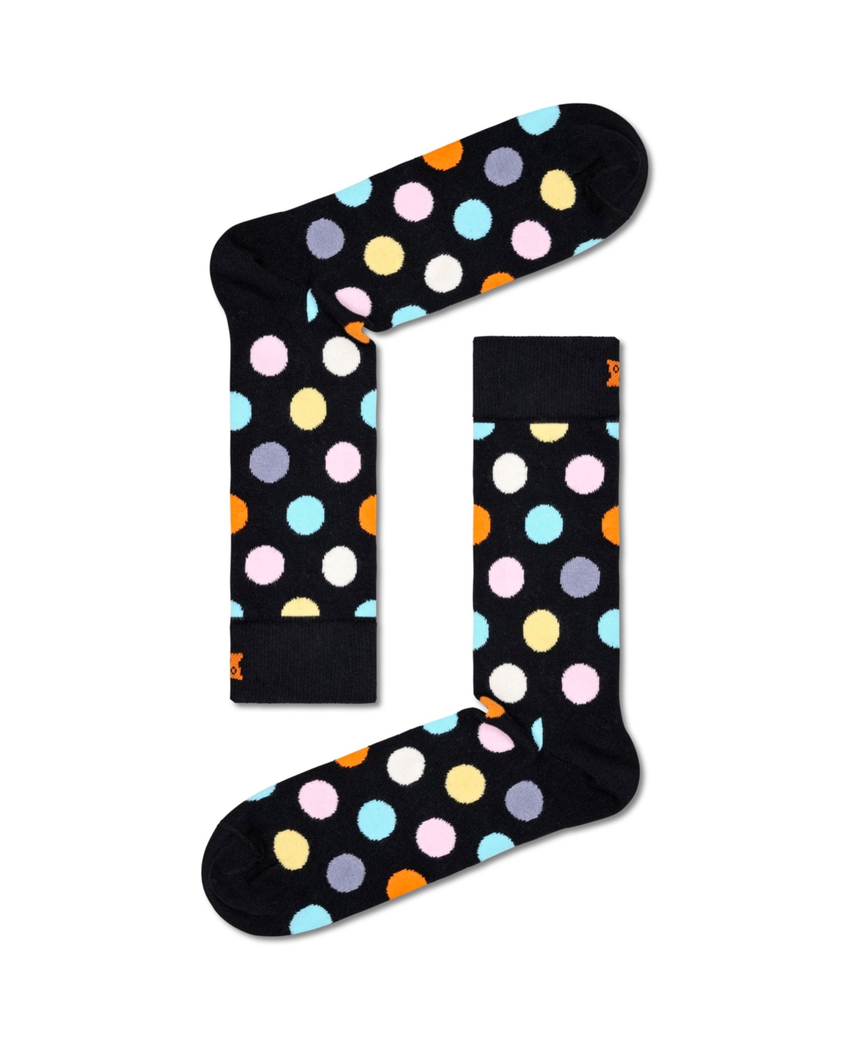 Shop Happy Socks Classic Big Dot Socks, Pack Of 2 In Black,silver