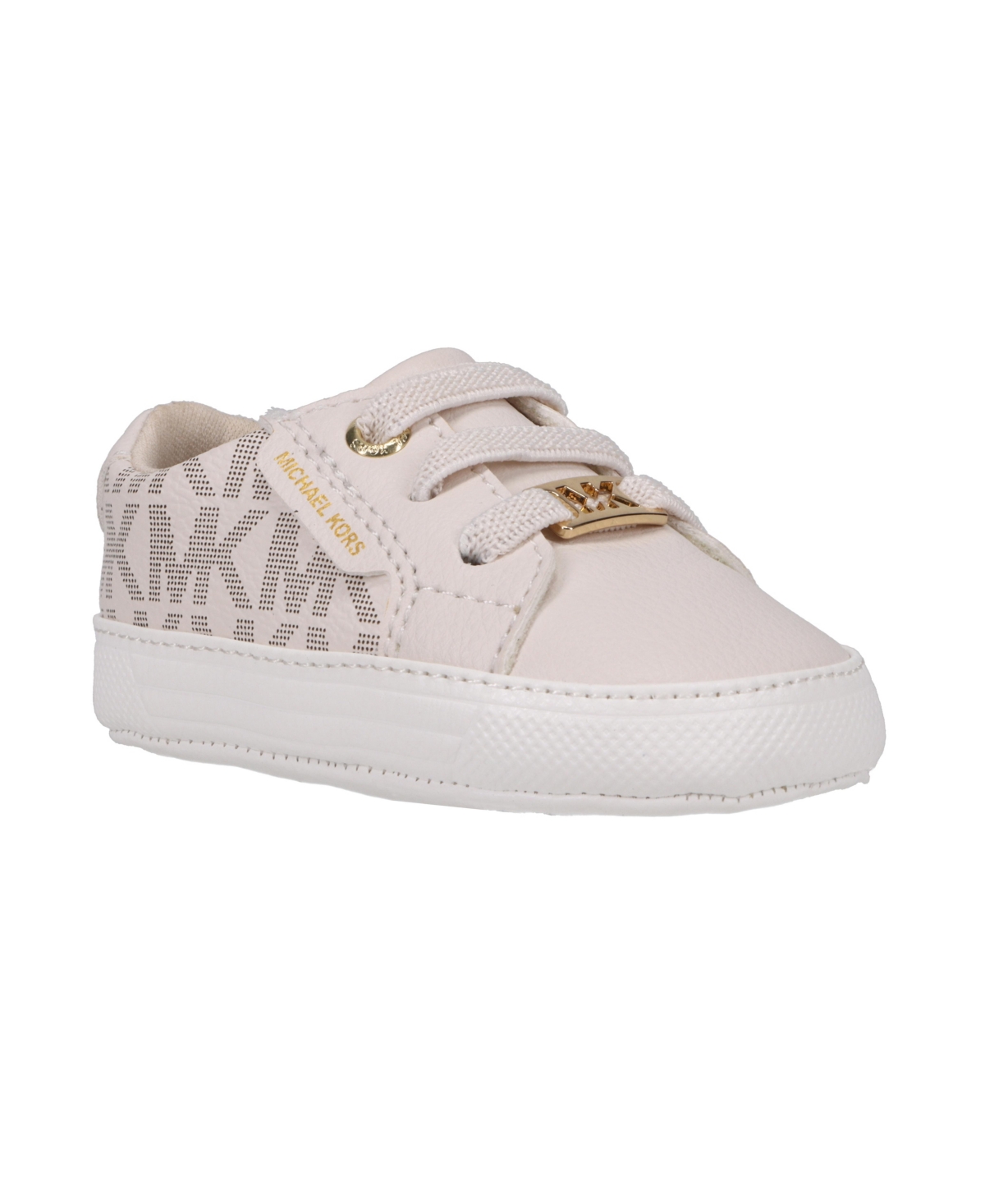 Michael Kors Michael ' Baby Girls Izetta Logo Repeat Sneaker Crib Shoes In Vanilla