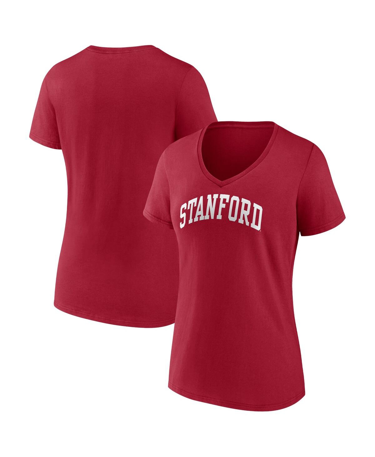 Women's Fanatics Cardinal Stanford Cardinal Basic Arch V-Neck T-shirt - Cardinal