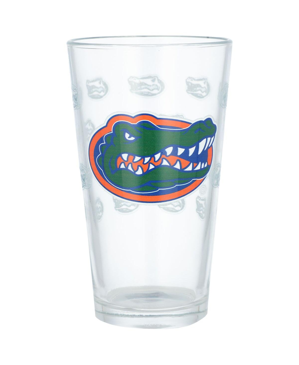 Logo Brands Florida Gators 16 oz Allover Logo Pint Glass In Multi