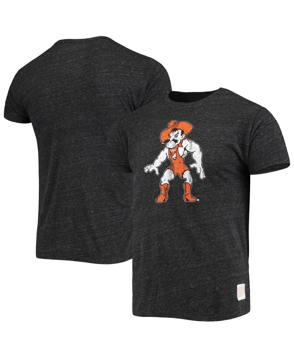 Shop Retro Brand Men's Original  Black Oklahoma State Cowboys Wrestler Slub Vintage-like Tri-blend T-shirt