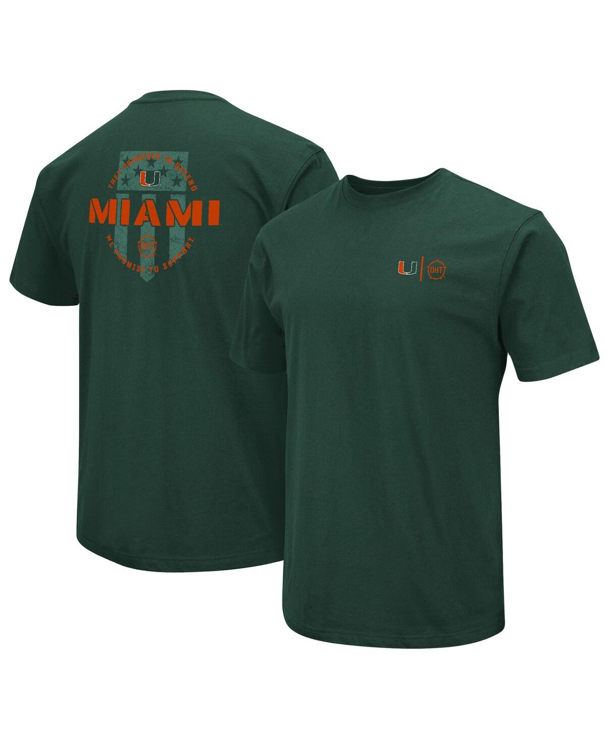 Colosseum Men's  Green Miami Hurricanes Oht Military-inspired Appreciation T-shirt