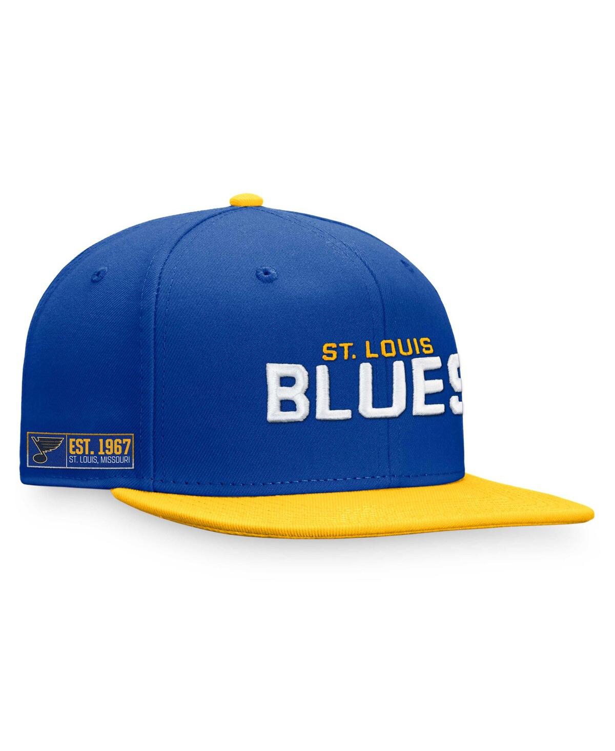 Shop Fanatics Men's  Blue, Gold St. Louis Blues Iconic Color Blocked Snapback Hat In Blue,gold