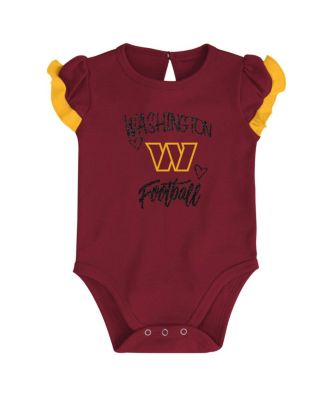 Newborn and Infant Boys and Girls Burgundy, Gold Washington Commanders Too Much Love Two-Piece Bodysuit Set