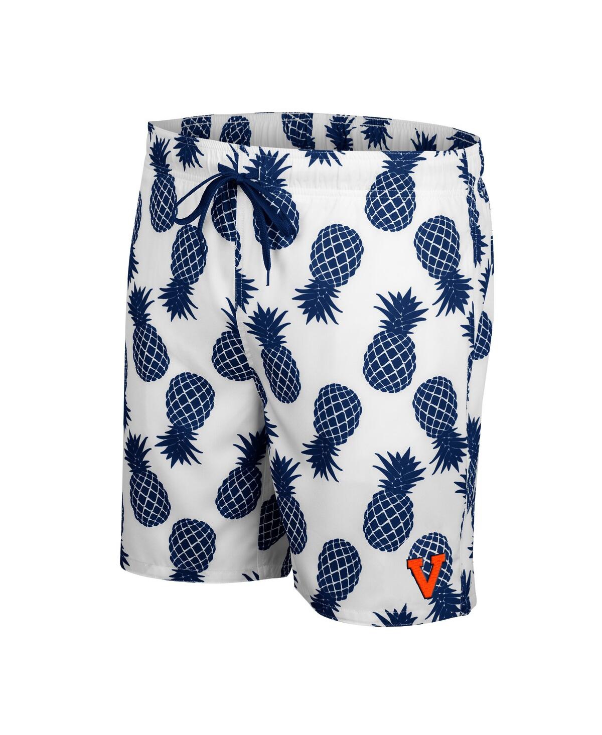 Shop Colosseum Men's  White Virginia Cavaliers Pineapples Swim Shorts