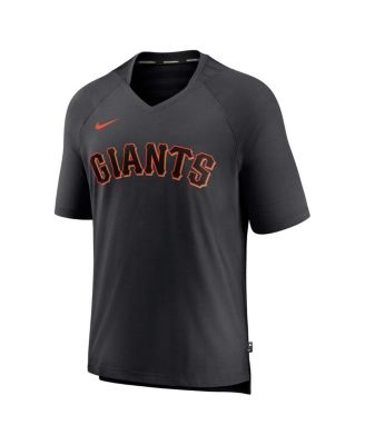 Men's Black San Francisco Giants Authentic Collection Pregame Raglan Performance V-Neck T-shirt