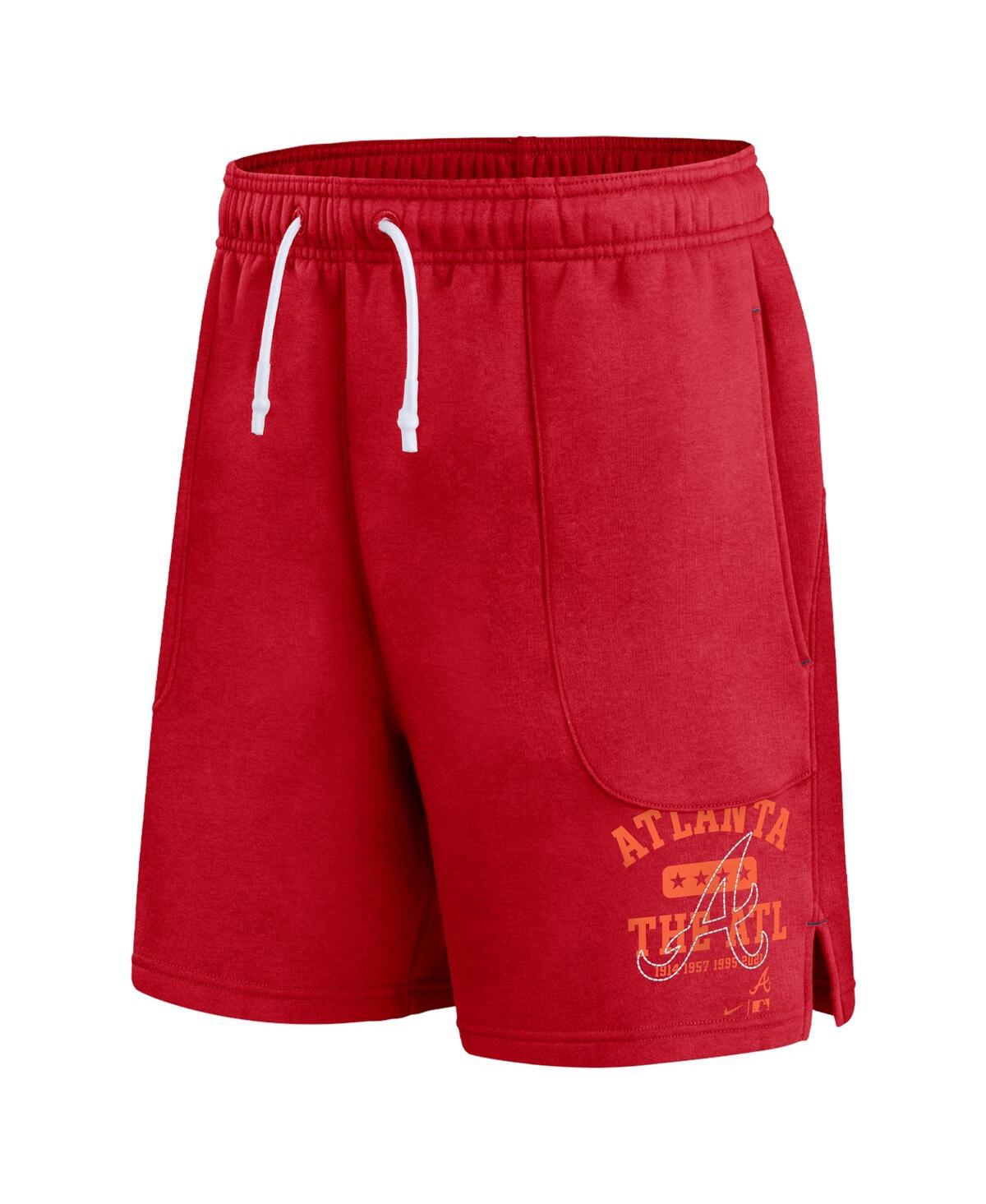 Shop Nike Men's  Red Atlanta Braves Statement Ball Game Shorts