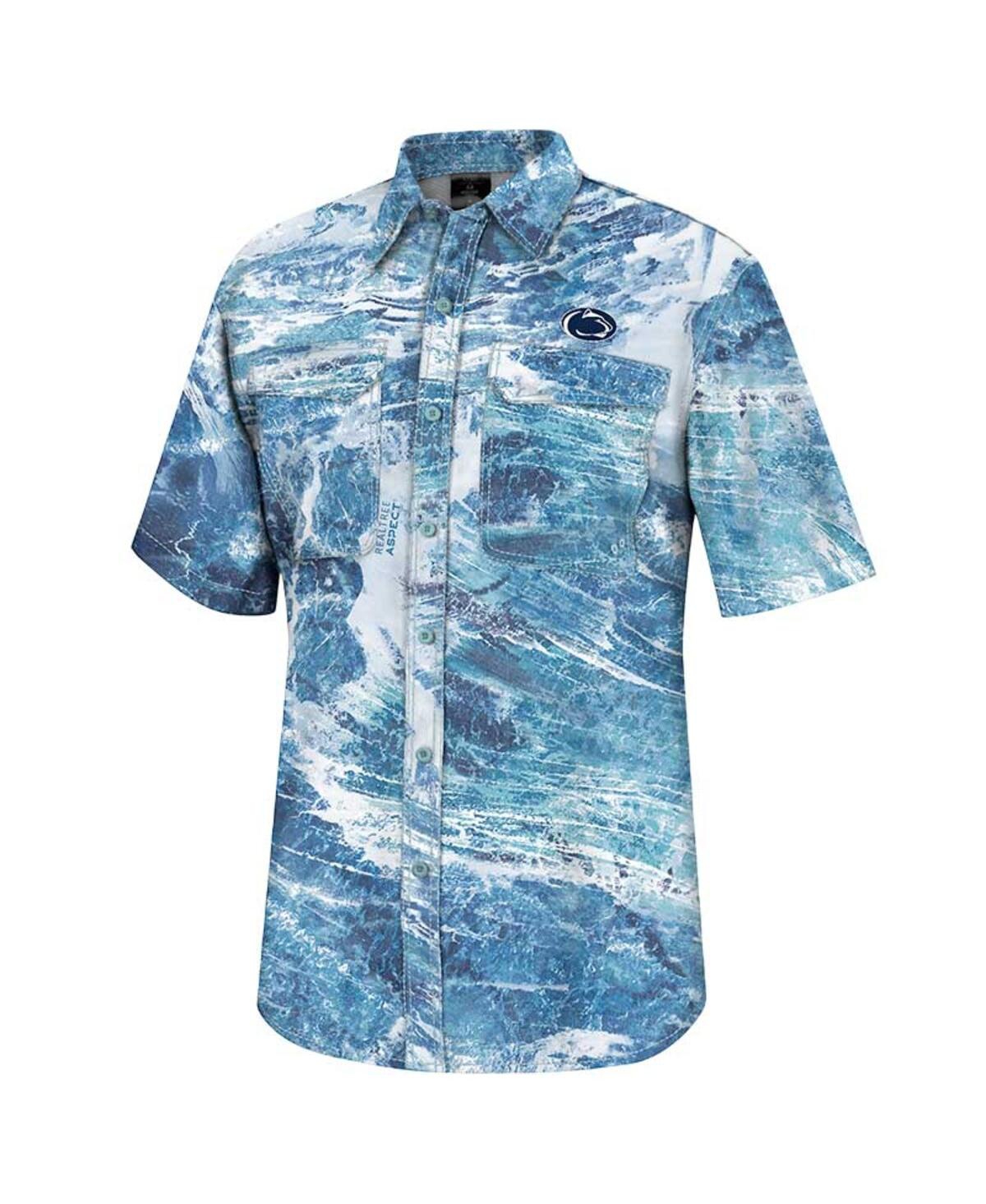 Shop Colosseum Men's  Blue Penn State Nittany Lions Realtree Aspect Charter Full-button Fishing Shirt