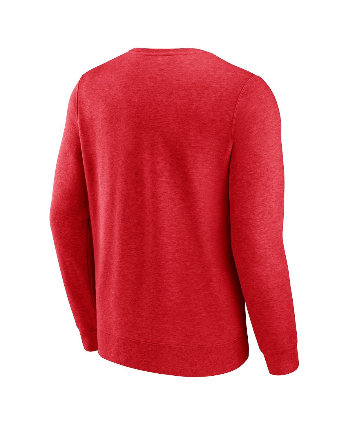 Shop Fanatics Men's  Heathered Red Washington Nationals Classic Move Pullover Sweatshirt
