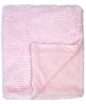 Jesse & Lulu Baby Girls Ridged Plush Blanket, 3 Piece Set