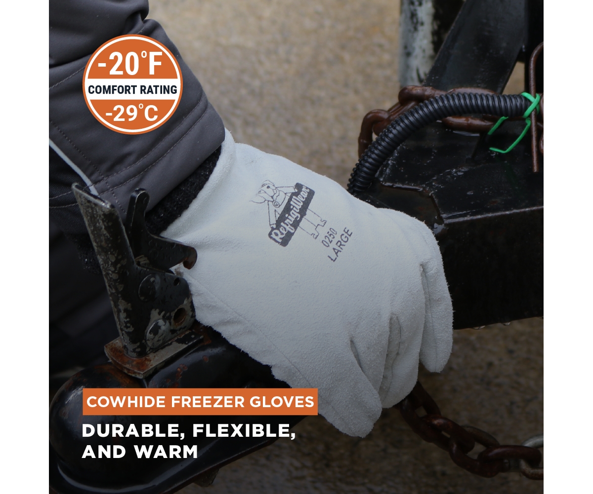 RefrigiWear Men's Fleece Lined Insulated Leather Gloves