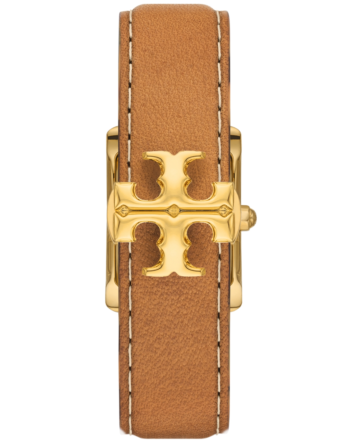 Shop Tory Burch Women's The Eleanor Luggage Leather Strap Watch 25mm In Brown