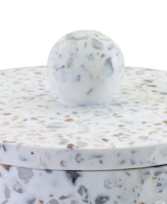 Coastal Terrazzo Stone Chips Resin Covered Jar