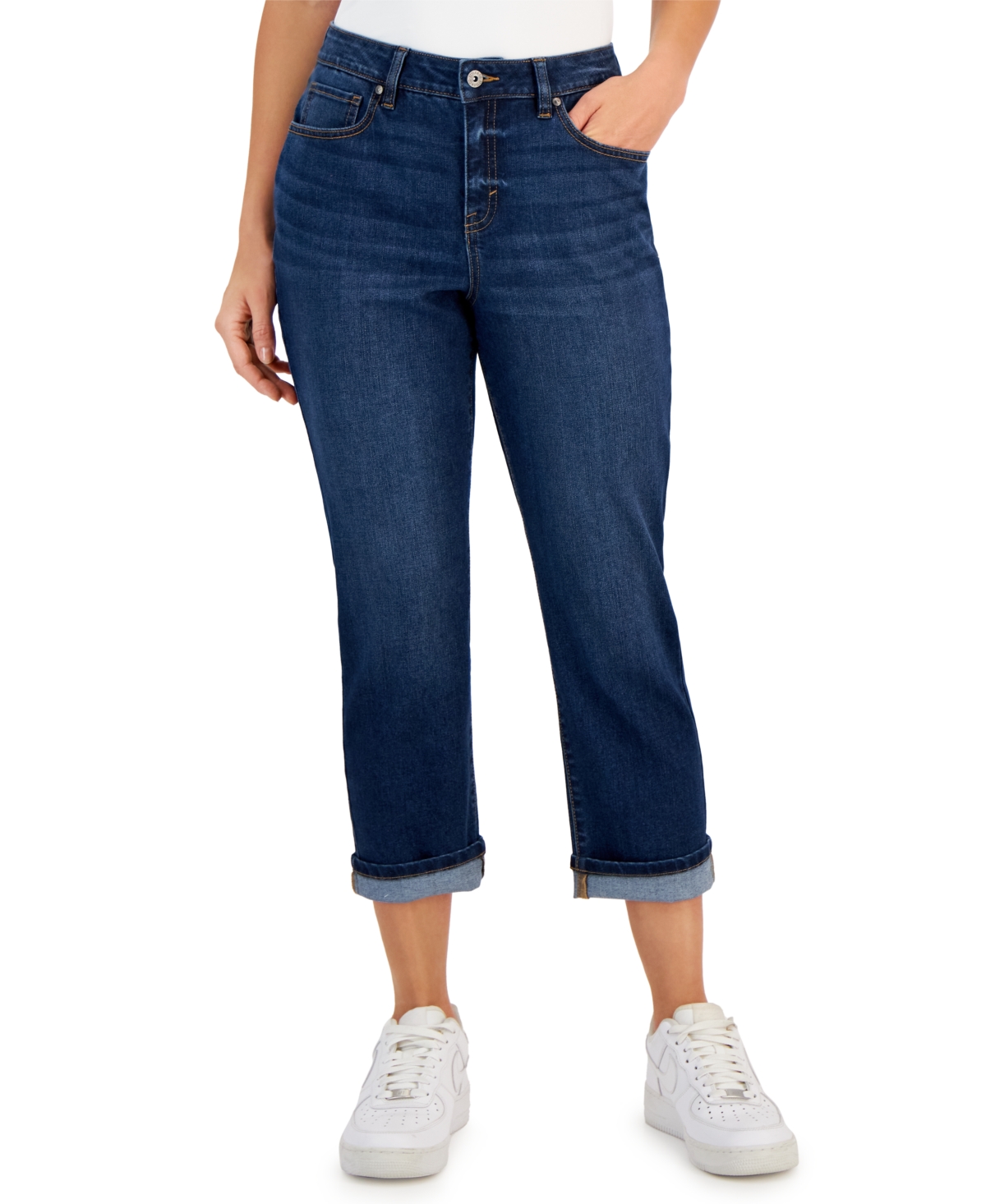 Style & Co Women's Mid-rise Curvy Capri Jeans, Created For Macy's In Blue Lapis