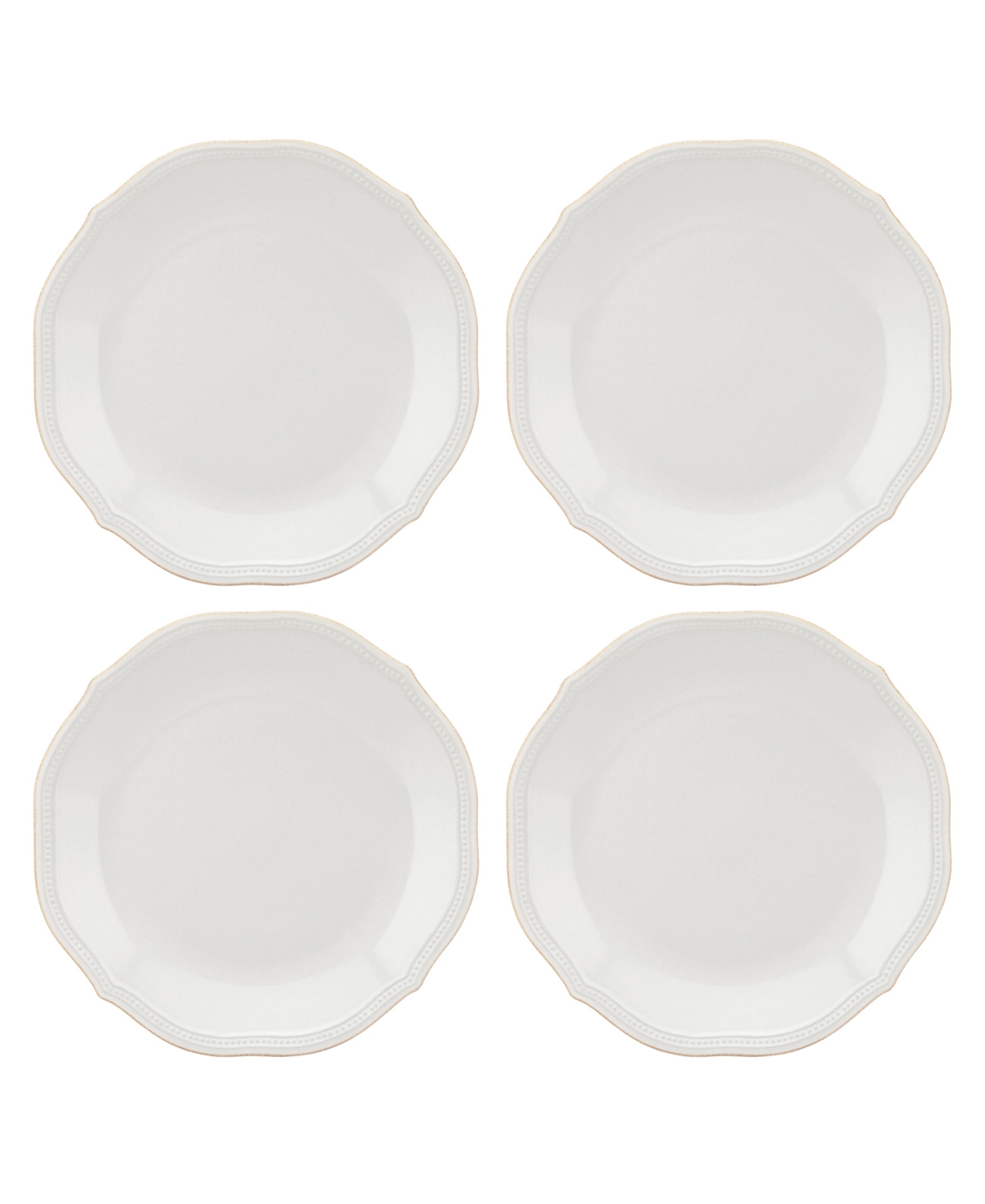 Lenox French Perle Bead Dinner Plates, Set Of 4