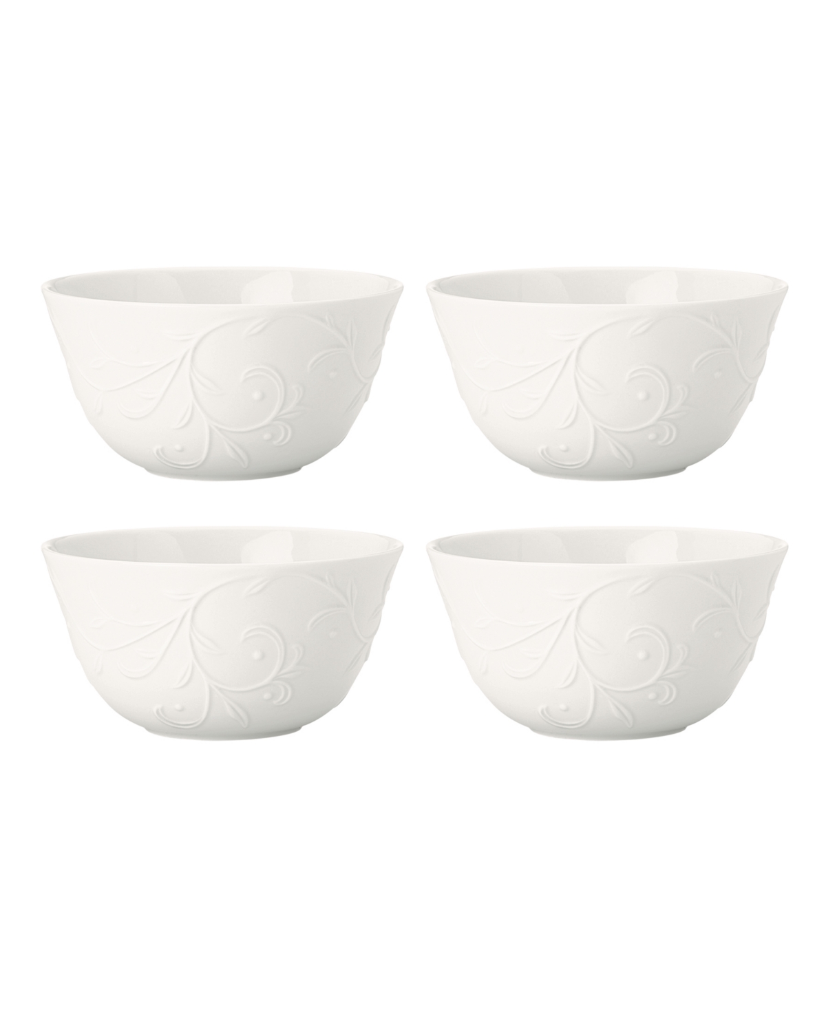 LENOX OPAL INNOCENCE CARVED FRUIT BOWLS, SET OF 4