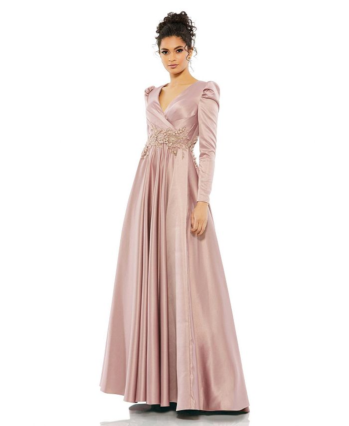 Macy's evening dresses with sleeves on sale