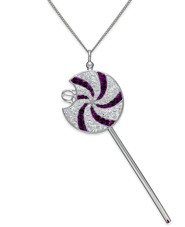 Simone I. Smith Clear and Purple Swirl Lollipop Pendant ...