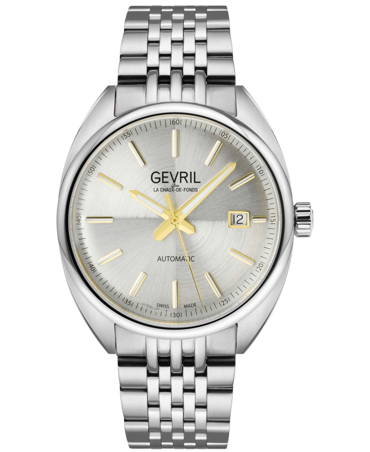Gevril Men's Five Points Swiss Automatic Silver-tone Stainless Steel Watch 40mm