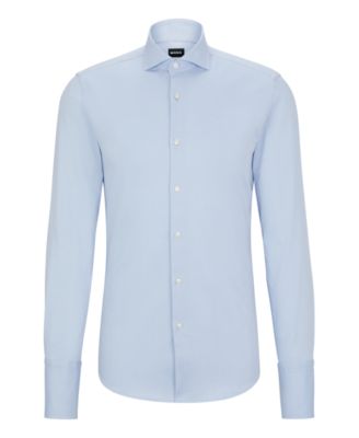 Chemise Homme Hugo Boss Slim Fit En Coton - Taille L, Gris à Carreaux, Occasion Très Bon état