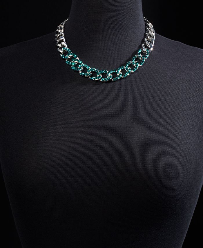 I.N.C. International Concepts Color Crystal Large Link Collar Necklace ...