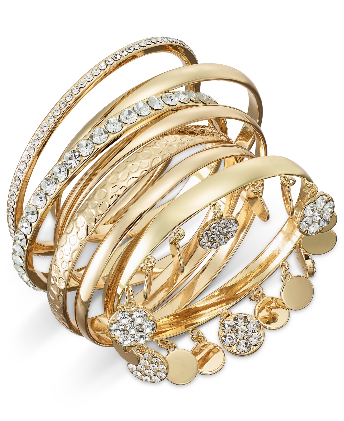 Gold-Tone 7-Pc. Set Crystal Bangle Bracelets, Exclusively at Macy's - Gold