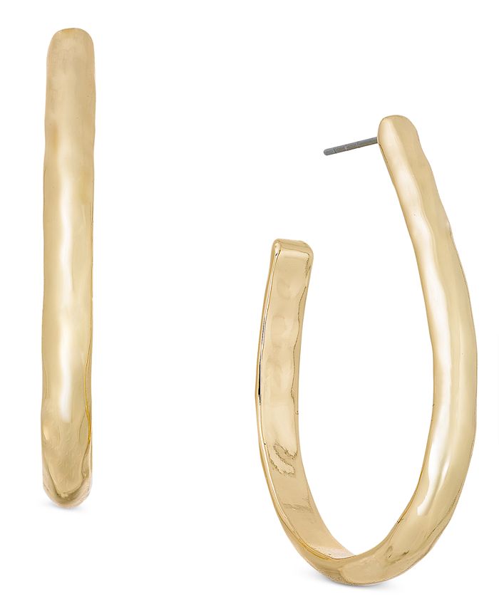 Style & Co Gold-Tone Pear-Shape Open Hoop Earrings - Macy's