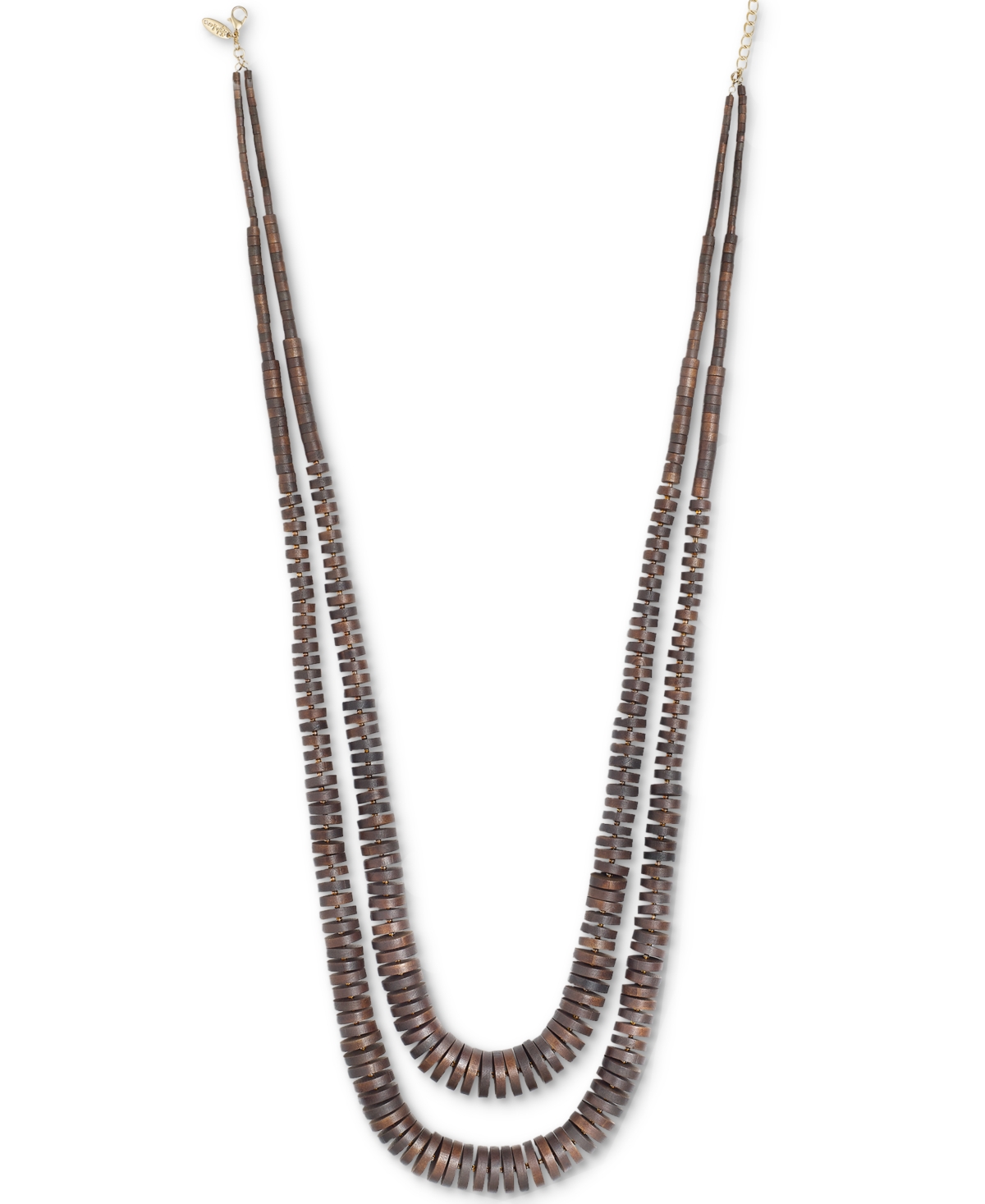 Gold-Tone Color Beaded Layered Strand Necklace, 36" + 3" extender, Created for Macy's - Brown