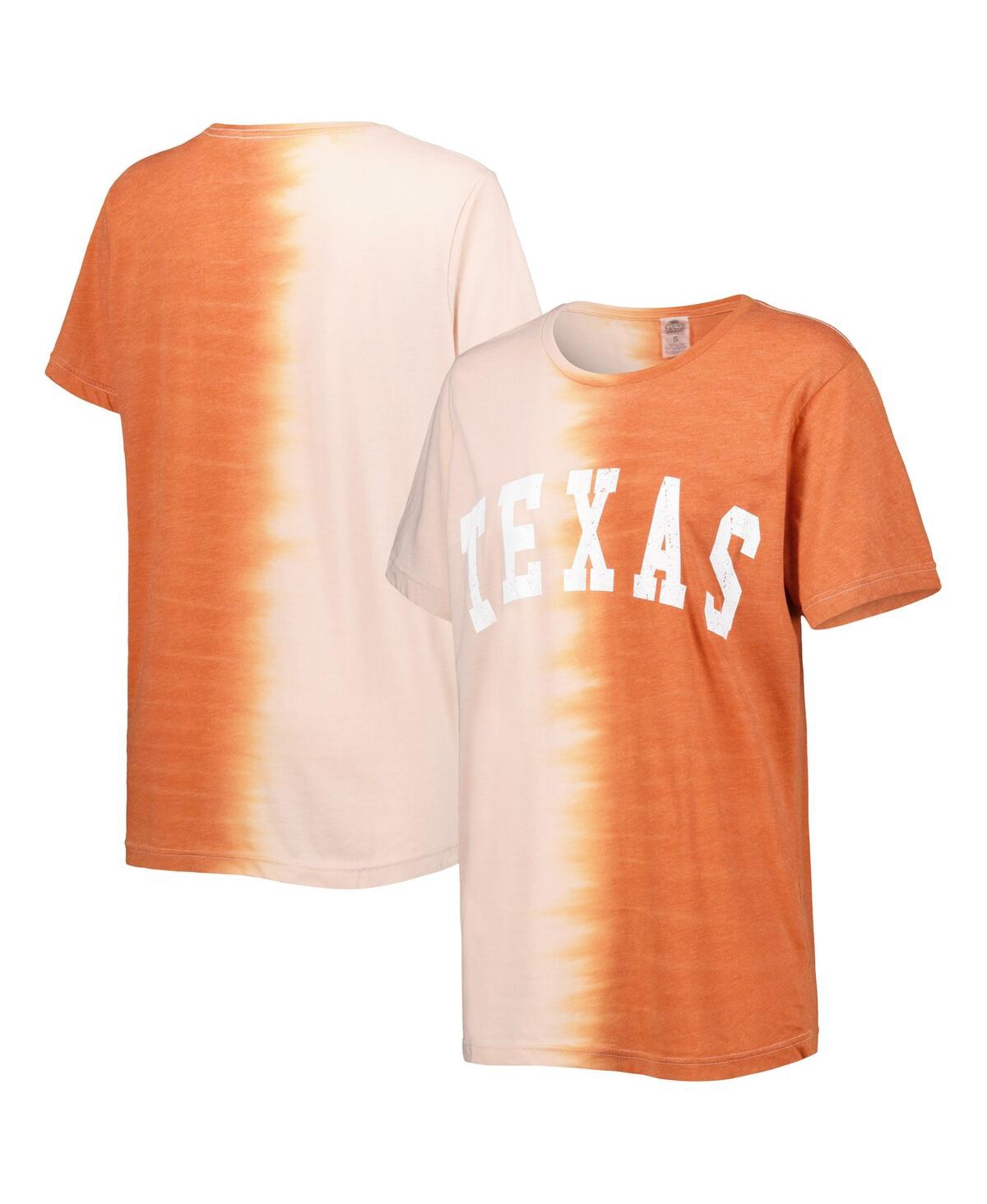 Shop Gameday Couture Women's  Texas Orange Texas Longhorns Find Your Groove Split-dye T-shirt