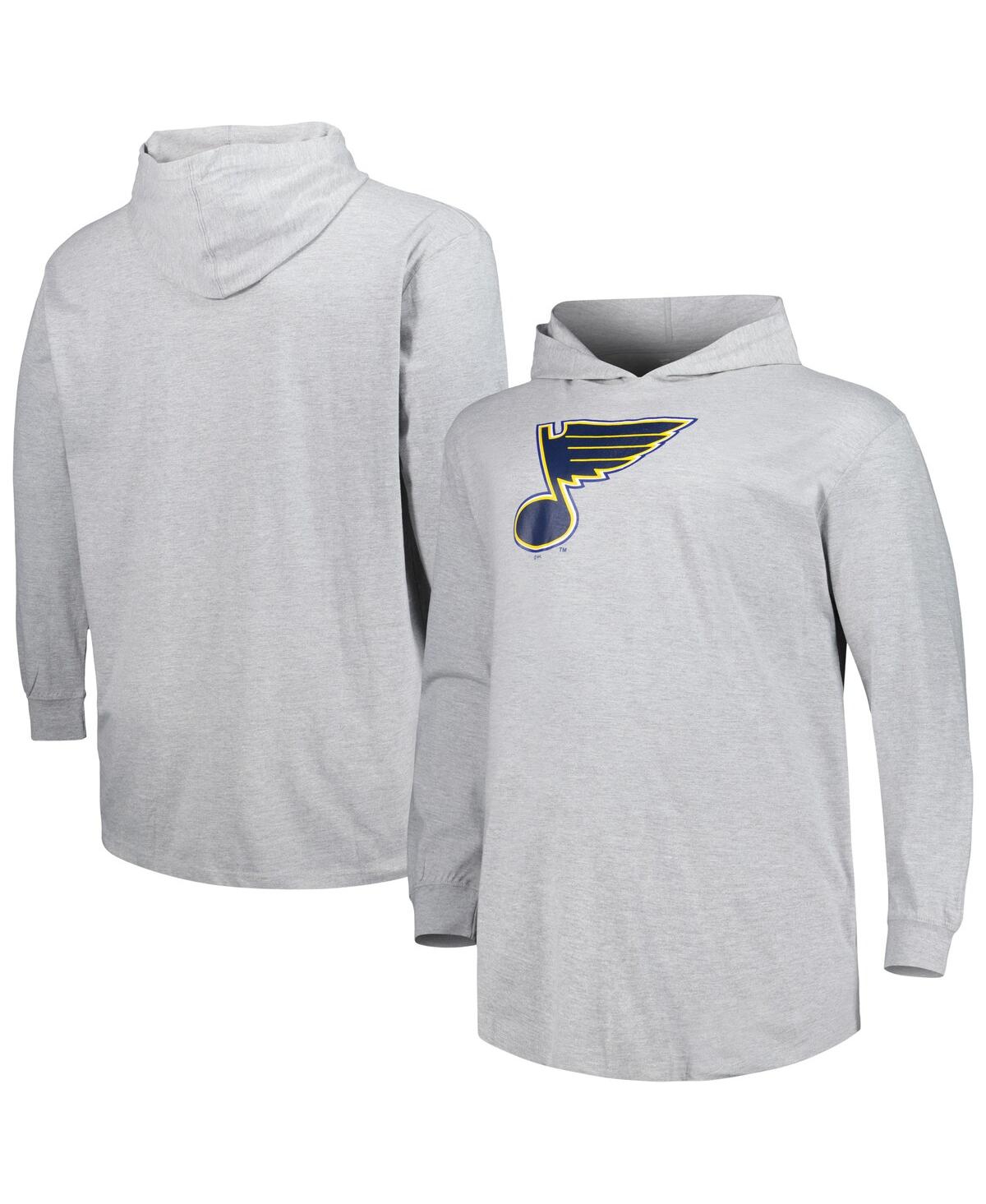Shop Profile Men's Heather Gray St. Louis Blues Big And Tall Pullover Hoodie