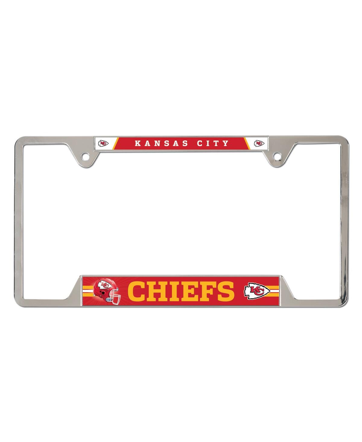 Shop Wincraft Kansas City Chiefs Chrome Plated Metal License Plate Frame In Gray