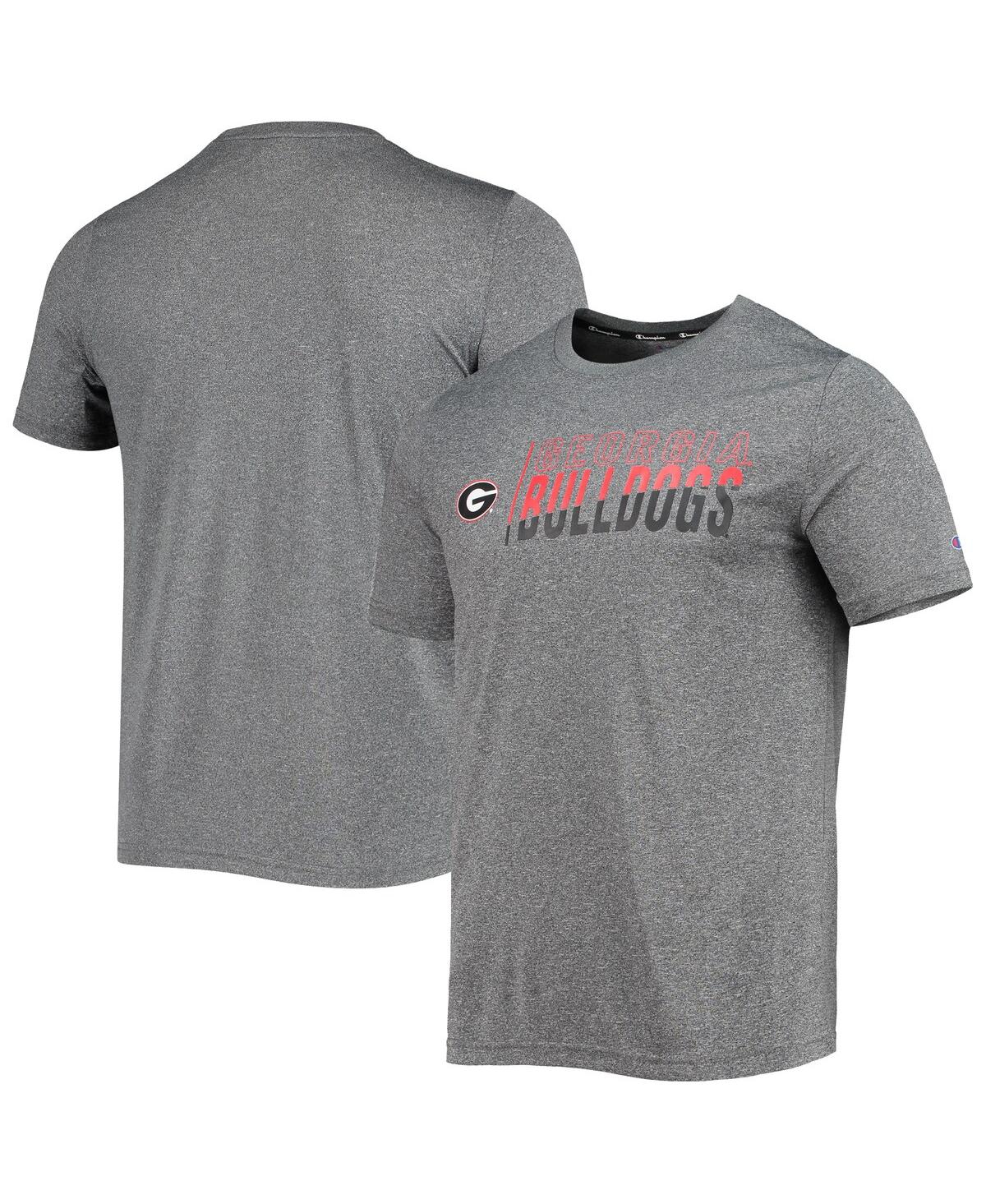 Champion Men's  Gray Georgia Bulldogs Slash Stack T-shirt