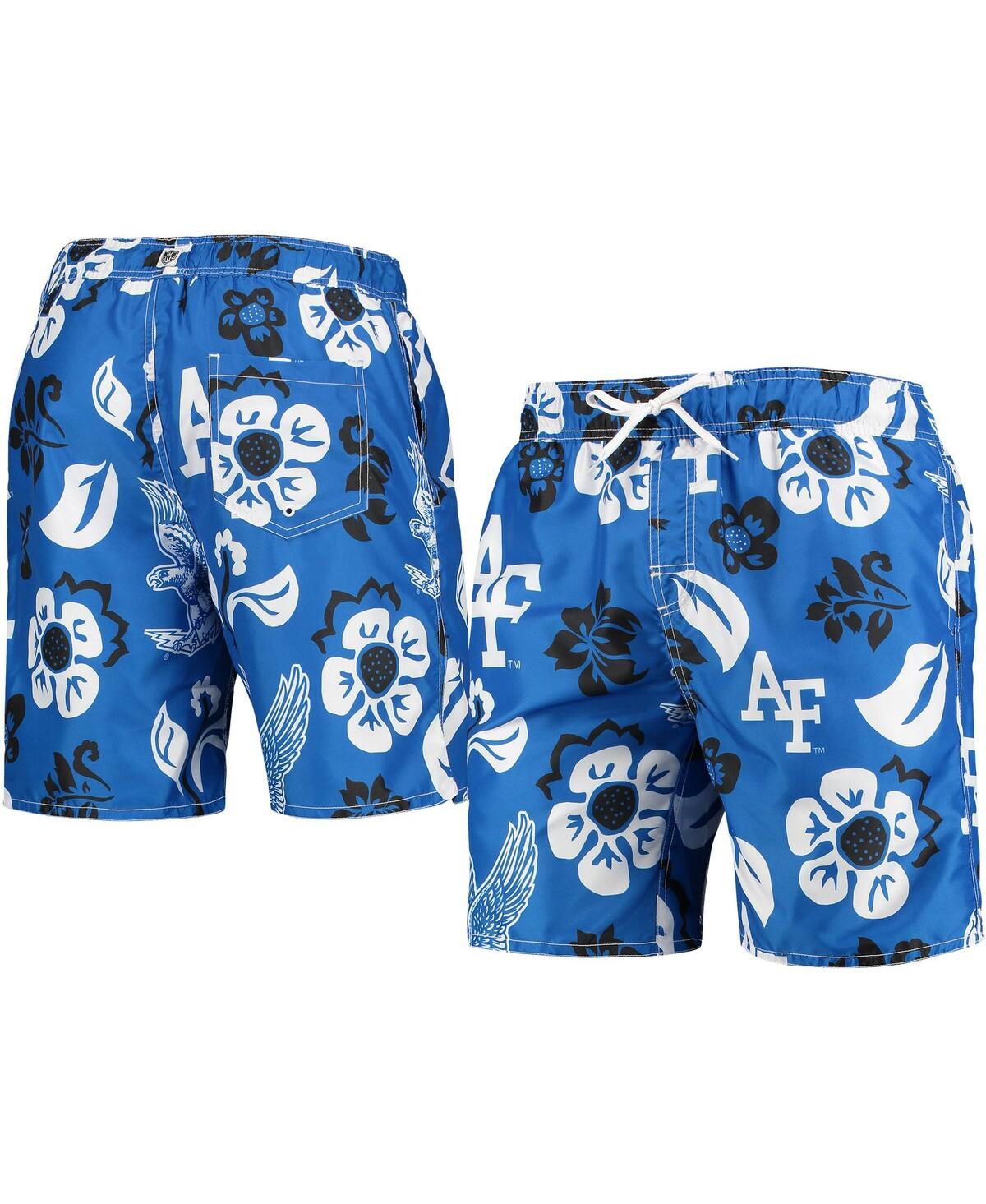 Men's Wes & Willy Royal Air Force Falcons Floral Volley Swim Trunks - Royal