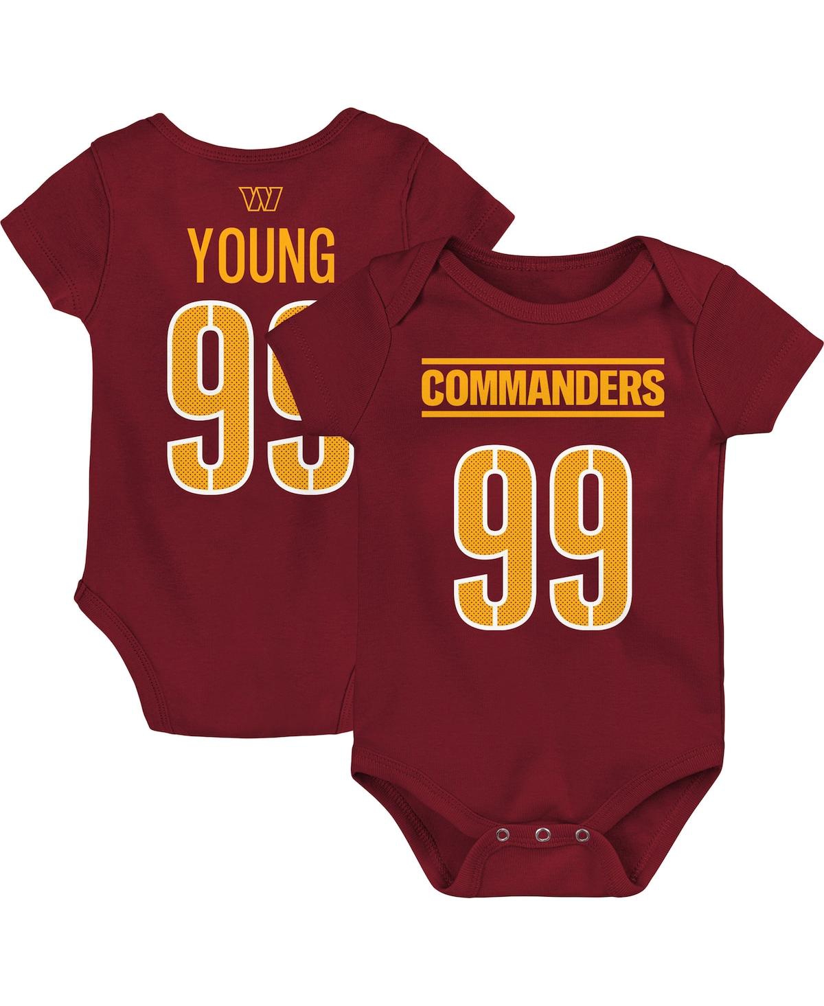 OUTERSTUFF NEWBORN AND INFANT BOYS AND GIRLS CHASE YOUNG BURGUNDY WASHINGTON COMMANDERS MAINLINER PLAYER NAME A