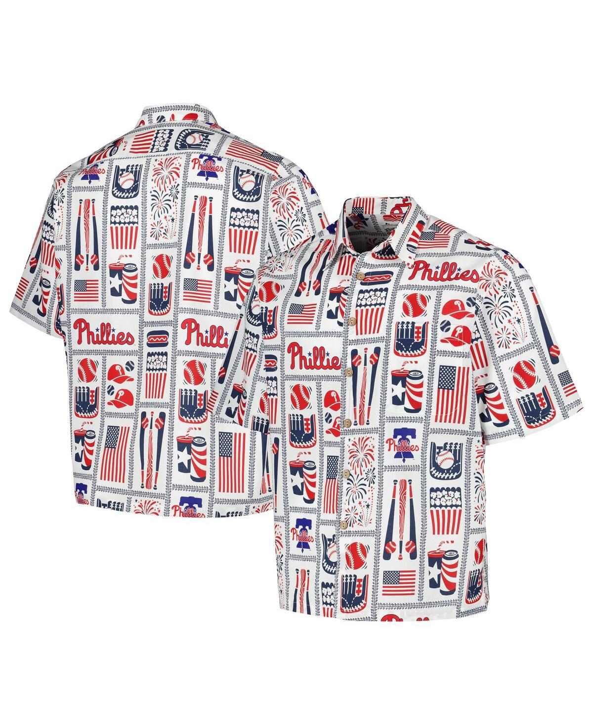Men's Reyn Spooner White Philadelphia Phillies Americana Button-Up Shirt Size: Small