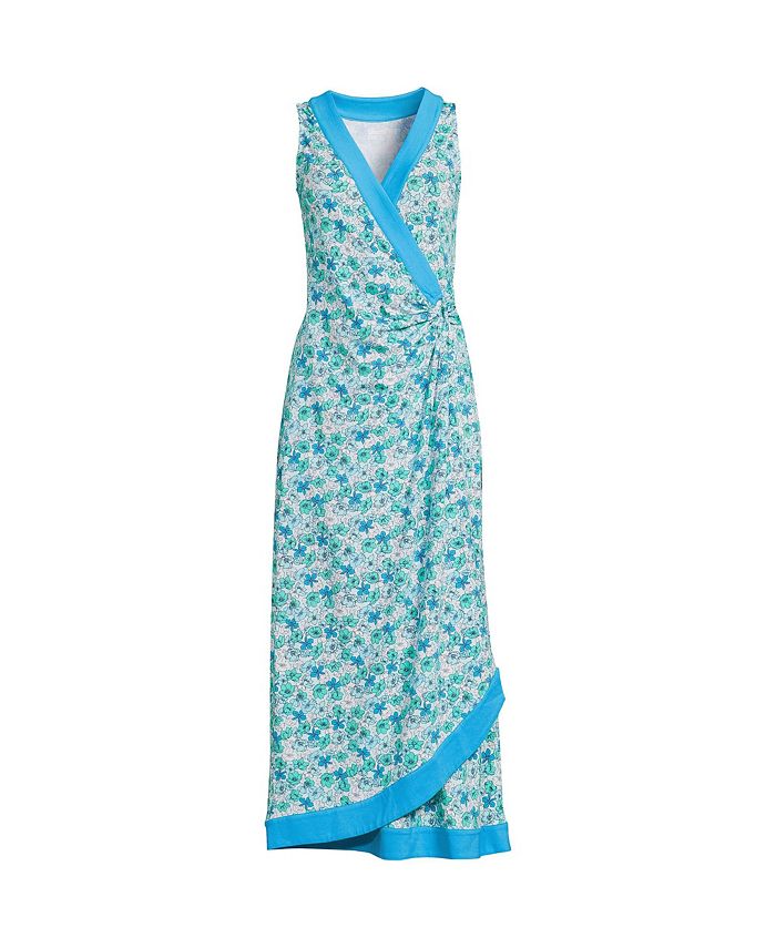 Lands end wrap front sales fit and flare dress