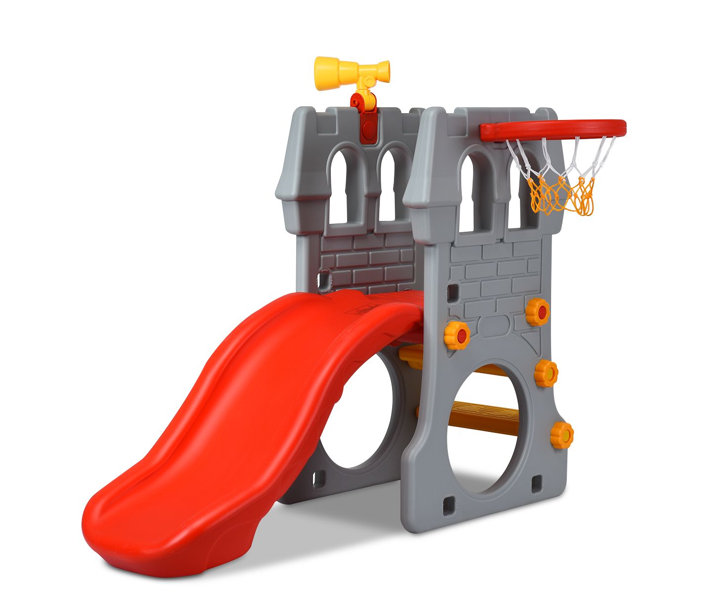 Детская игрушка Costway Children Castle Slide Play with Basketball Hoop and Telescope Toy — фото 1