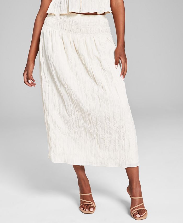 And Now This Women's Textured Pull-On Midi Skirt - Macy's