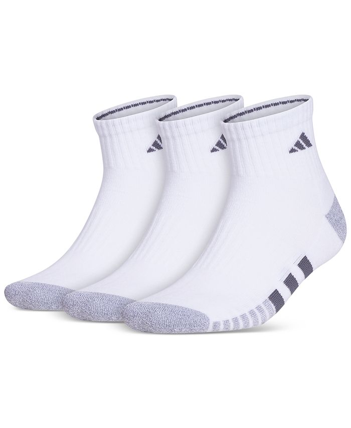 adidas Men's 3-pk. Cushioned Quarter Logo Socks - Macy's