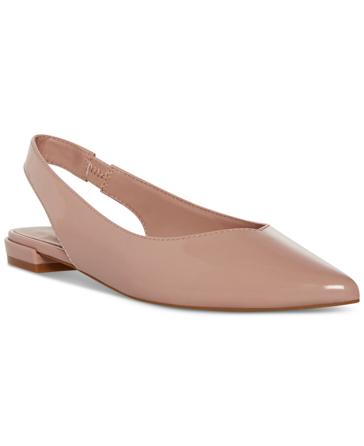 Madden Girl Deviin Pointed-toe Slingback Flats In Nude Patent