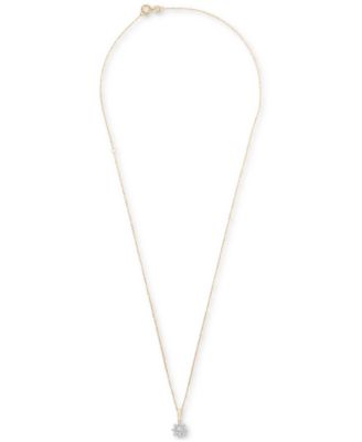 Diamond Star Flower Pendant Necklace (1/3 ct. t.w.) in 14k Gold, 15" + 3" extender