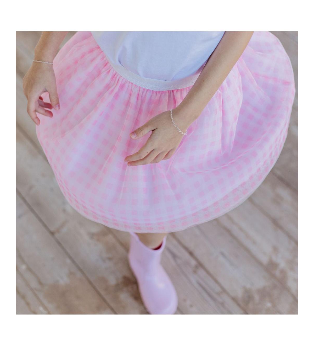 Sweet Wink Little and Big GirlsGingham Tutu Skirt - Pink