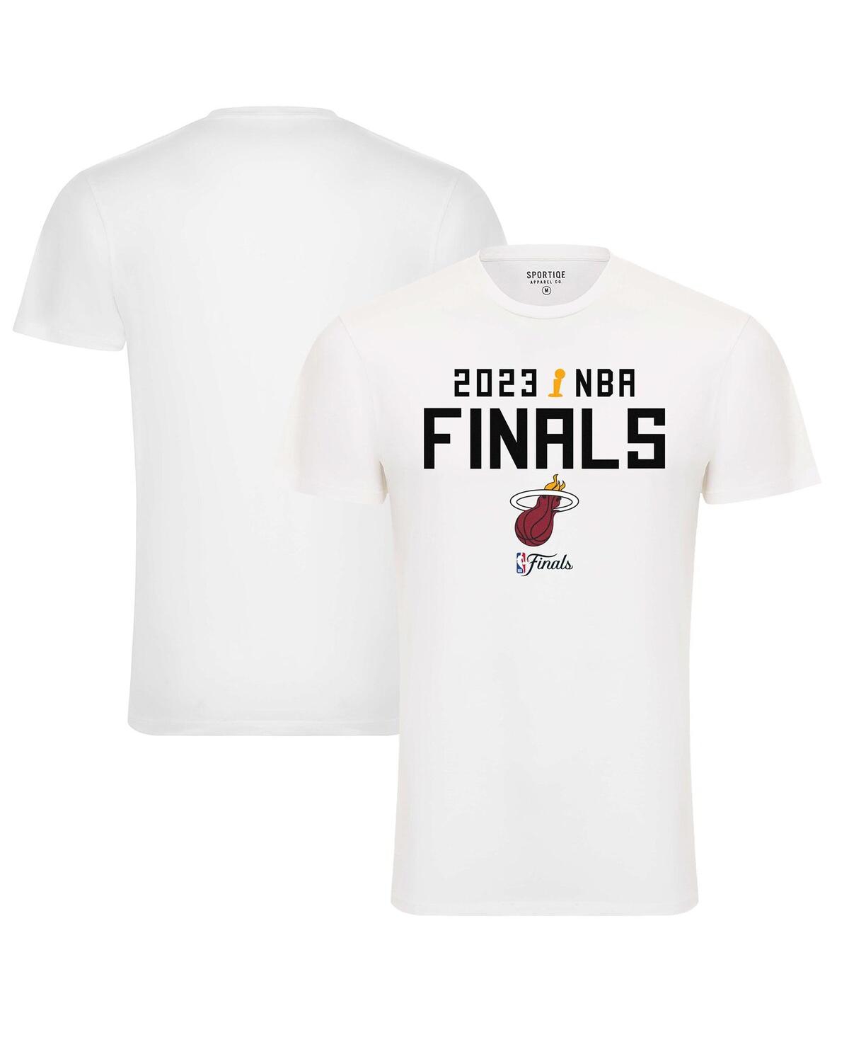 Sportiqe Men's And Women's  White Miami Heat 2023 Nba Finals Bingham Premium T-shirt